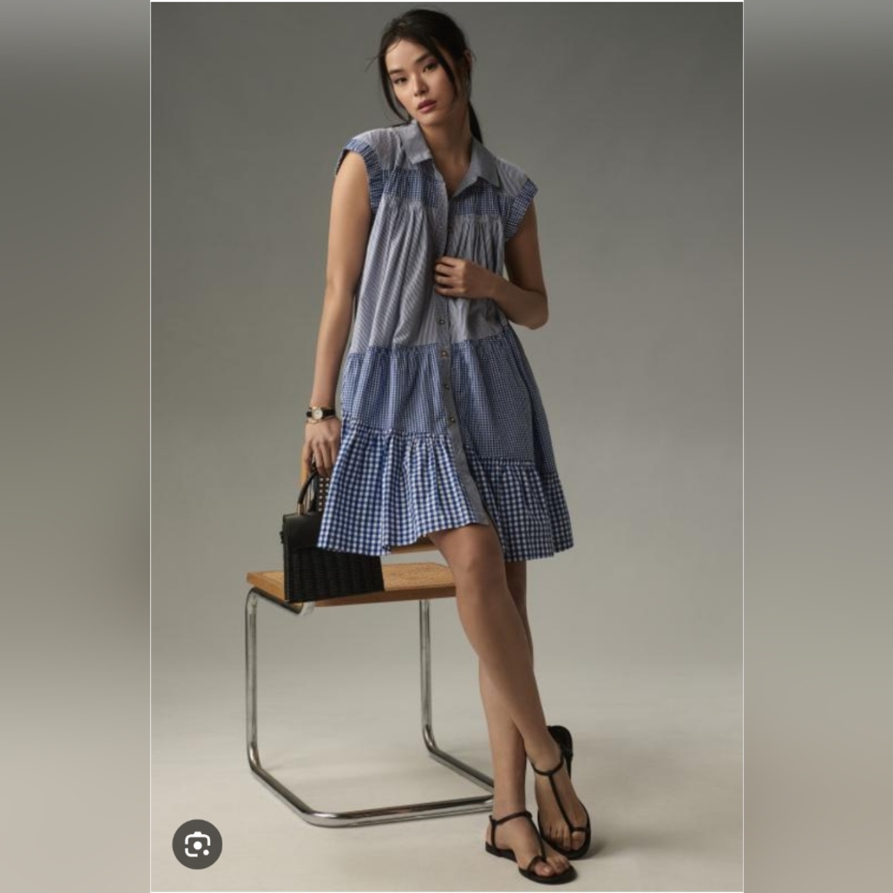 Anthropologie Short Sleeve Tunic Mini Dress Size S